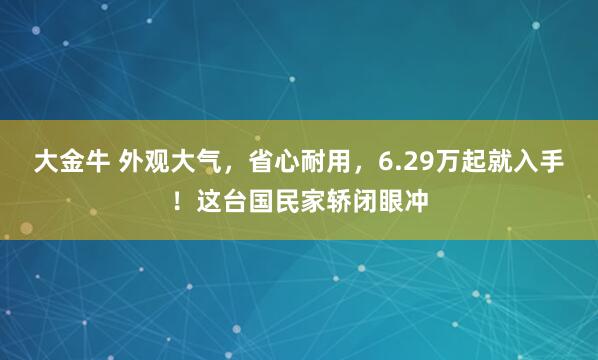 大金牛 外观大气，省心耐用，6.29万起就入手！这台国民家轿闭眼冲