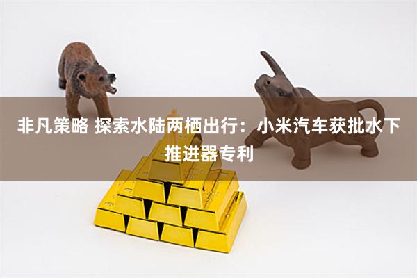 非凡策略 探索水陆两栖出行：小米汽车获批水下推进器专利