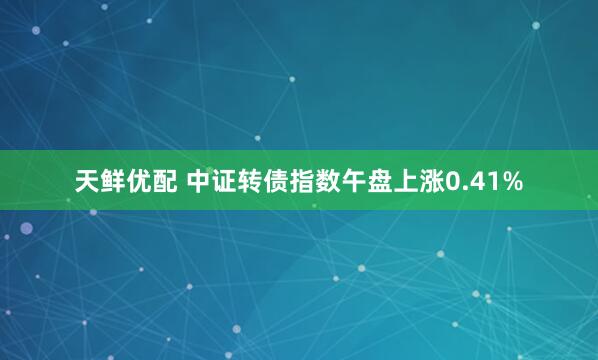 天鲜优配 中证转债指数午盘上涨0.41%