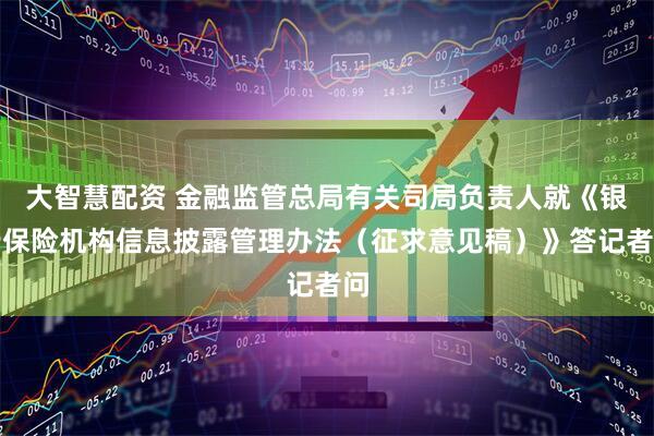 大智慧配资 金融监管总局有关司局负责人就《银行保险机构信息披露管理办法（征求意见稿）》答记者问